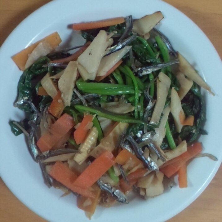 筍と小松菜の炒め物